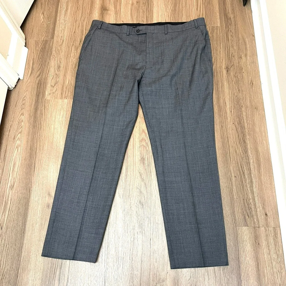 Lauren Ralph Lauren Gray Suit 48R 100% Wool Natural Stretch Flat Front Two Piece